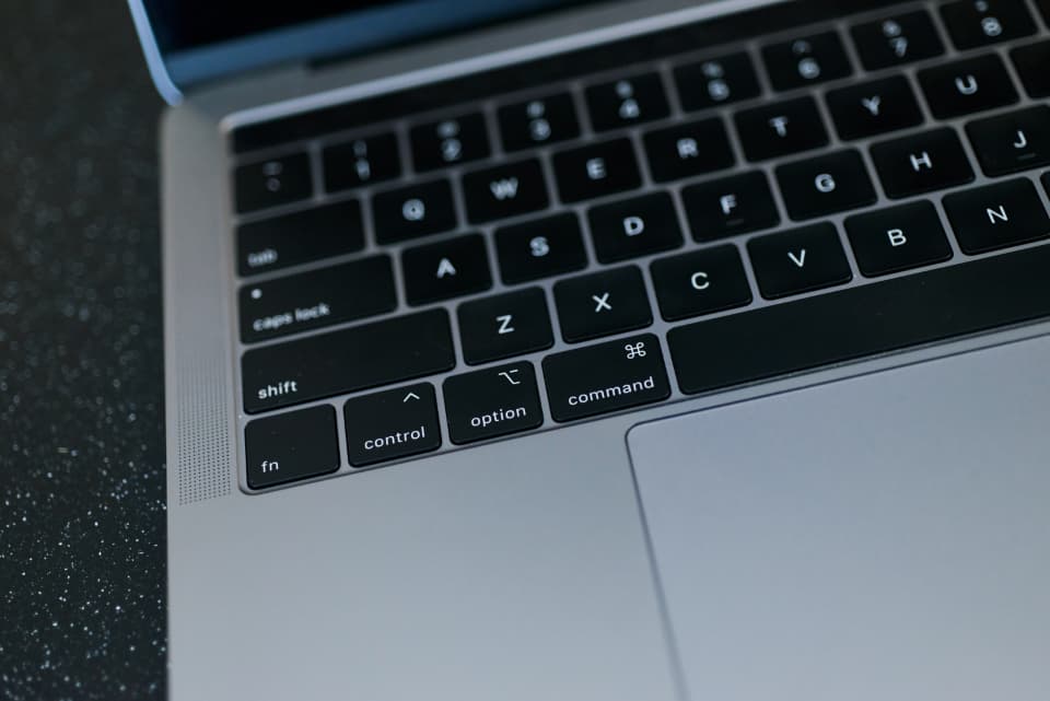 Close-up of a laptop keyboard
